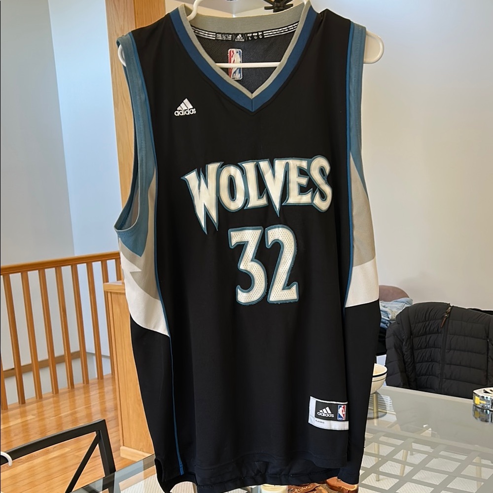 Adidas Black and Blue Basketball Jersey